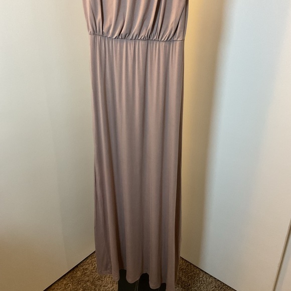 10. Olivecaous Strapless Tan Maxi Dress Size Large - Picture 4 of 7